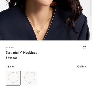 Louis Vuitton Gold V Necklace